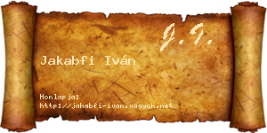 Jakabfi Iván névjegykártya