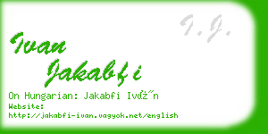 ivan jakabfi business card